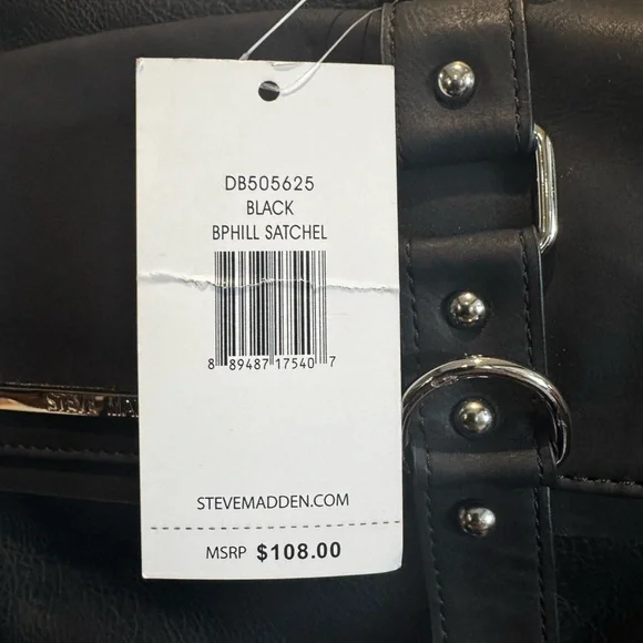 Steve Madden Black Leather Purse NWT - Picture 2 of 6